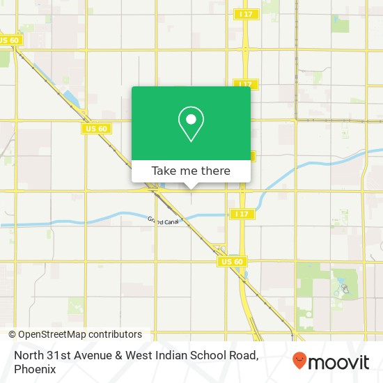 North 31st Avenue & West Indian School Road map