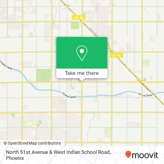 North 51st Avenue & West Indian School Road map