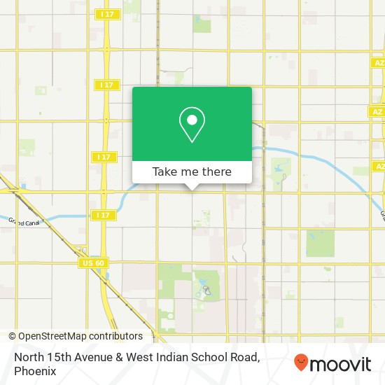 North 15th Avenue & West Indian School Road map