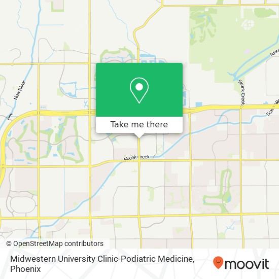 Midwestern University Clinic-Podiatric Medicine map