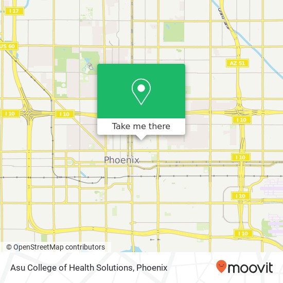 Mapa de Asu College of Health Solutions