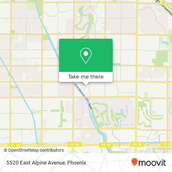 Mapa de 5520 East Alpine Avenue