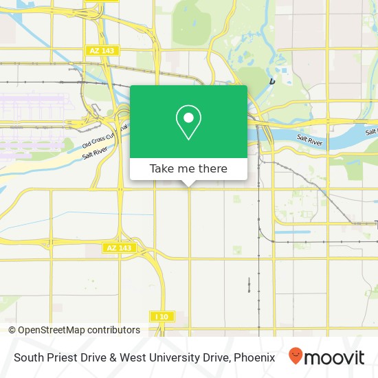 South Priest Drive & West University Drive map