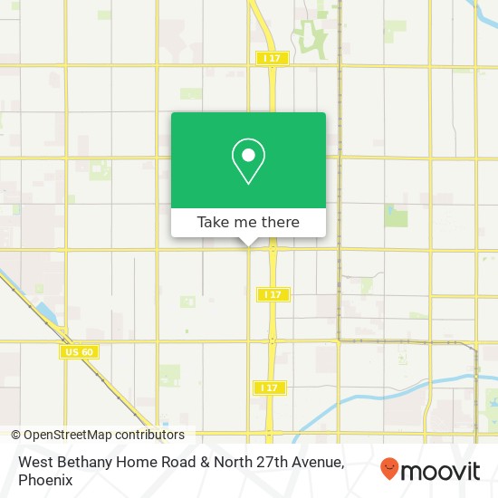 Mapa de West Bethany Home Road & North 27th Avenue