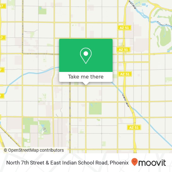 North 7th Street & East Indian School Road map