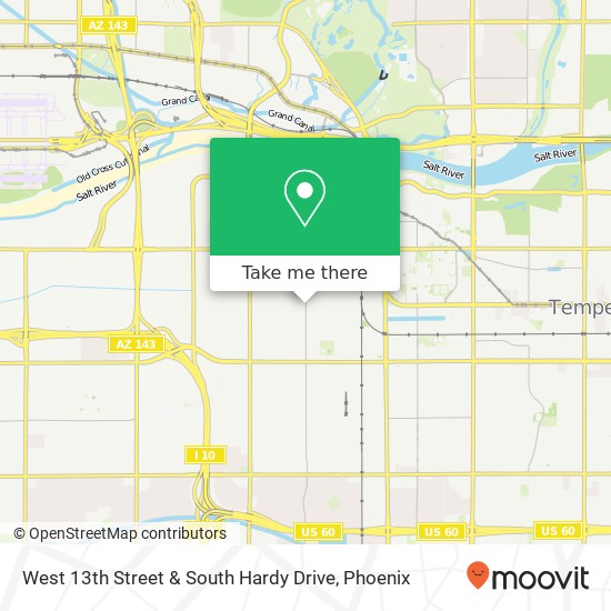 West 13th Street & South Hardy Drive map