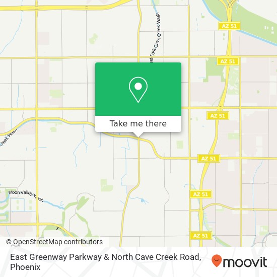 East Greenway Parkway & North Cave Creek Road map