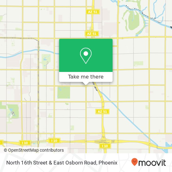 Mapa de North 16th Street & East Osborn Road