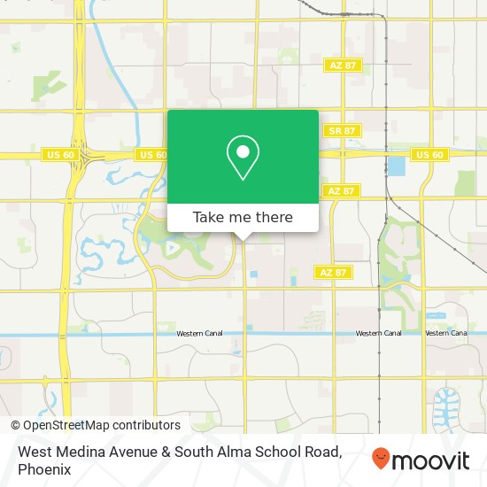 West Medina Avenue & South Alma School Road map