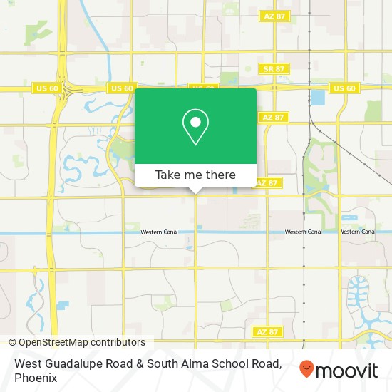 Mapa de West Guadalupe Road & South Alma School Road