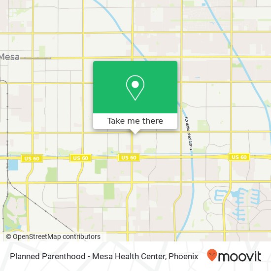 Mapa de Planned Parenthood - Mesa Health Center