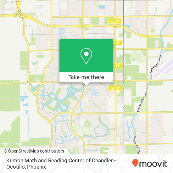 Kumon Math and Reading Center of Chandler - Ocotillo map