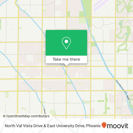 Mapa de North Val Vista Drive & East University Drive