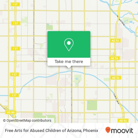 Mapa de Free Arts for Abused Children of Arizona