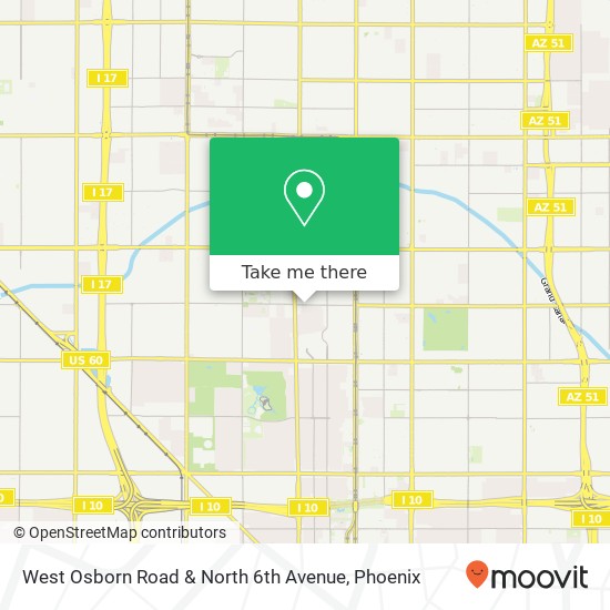 West Osborn Road & North 6th Avenue map