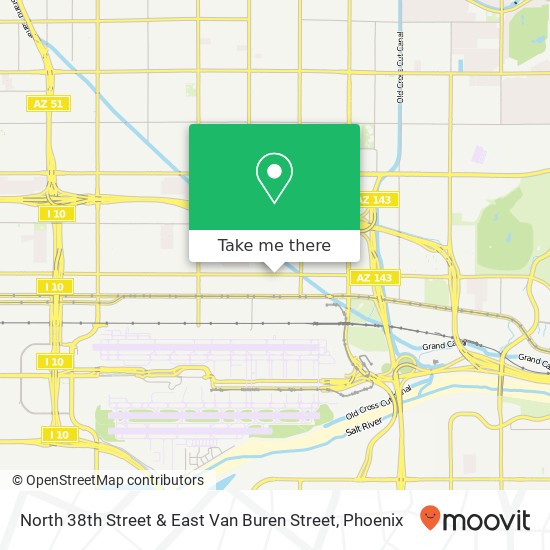 North 38th Street & East Van Buren Street map