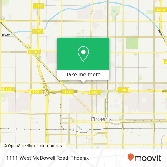 Mapa de 1111 West McDowell Road