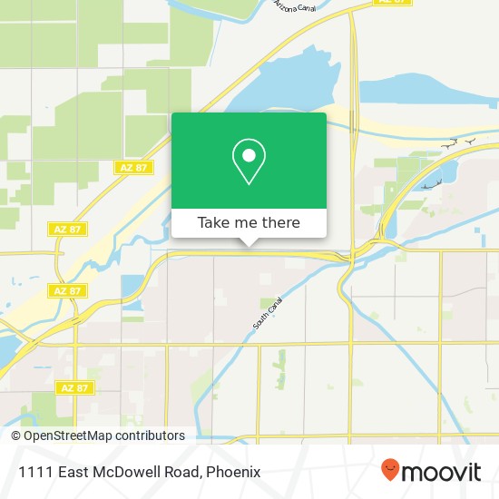 1111 East McDowell Road map