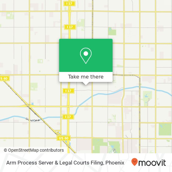 Arm Process Server & Legal Courts Filing map