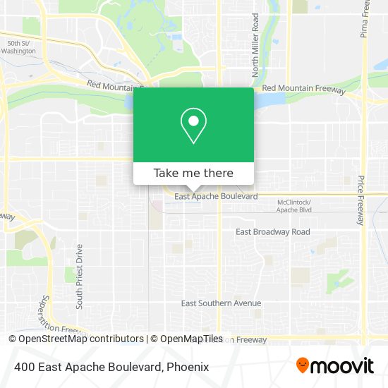 Mapa de 400 East Apache Boulevard