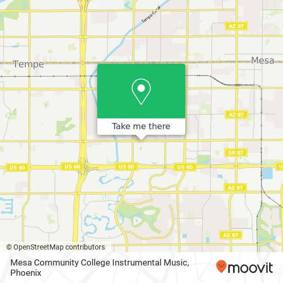 Mapa de Mesa Community College Instrumental Music