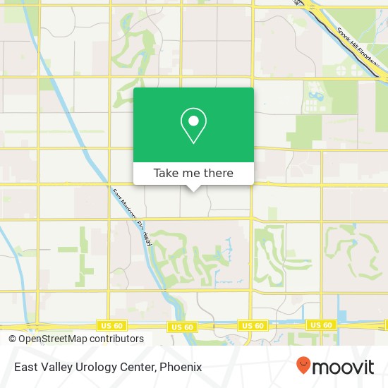 East Valley Urology Center map