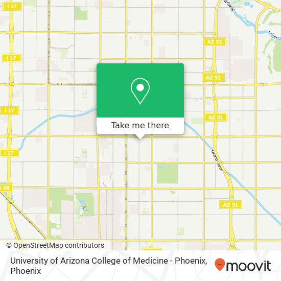 Mapa de University of Arizona College of Medicine - Phoenix