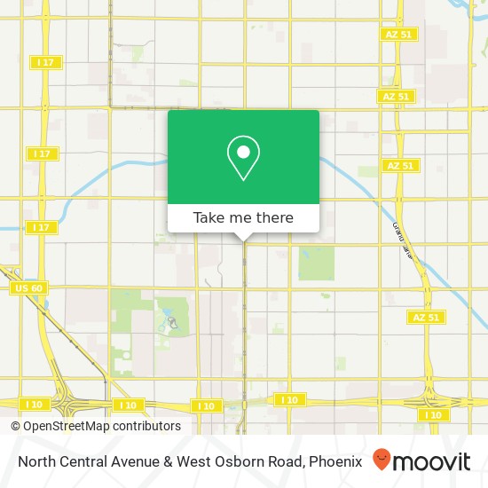 Mapa de North Central Avenue & West Osborn Road