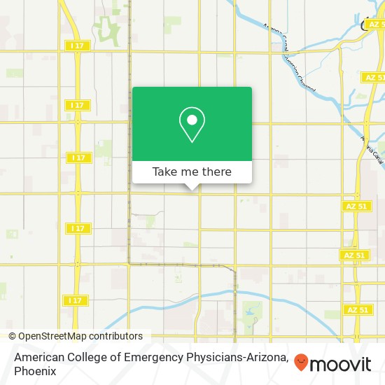 American College of Emergency Physicians-Arizona map
