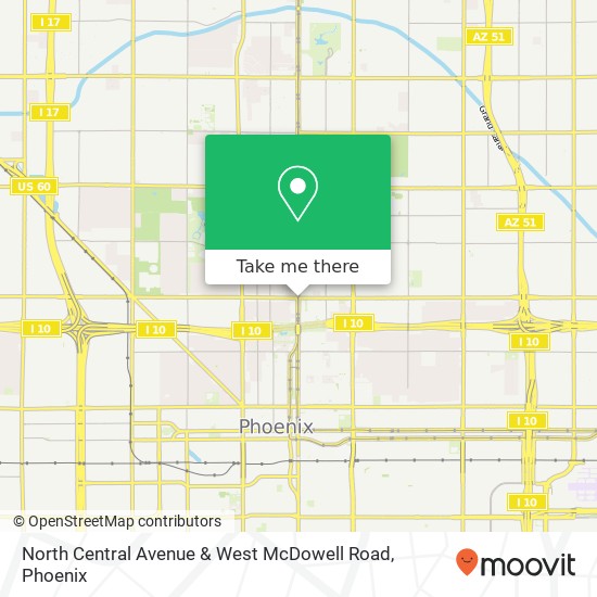 Mapa de North Central Avenue & West McDowell Road