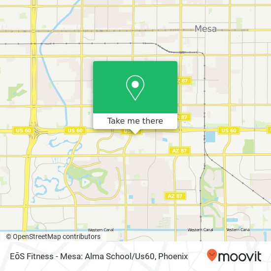 EōS Fitness - Mesa: Alma School / Us60 map