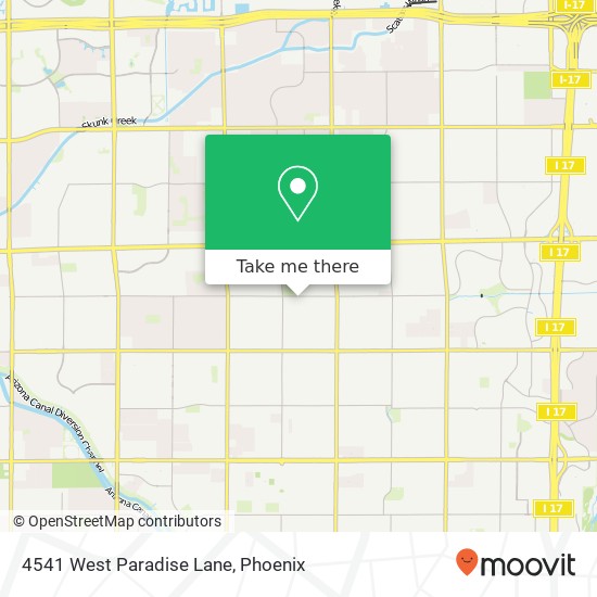 4541 West Paradise Lane map