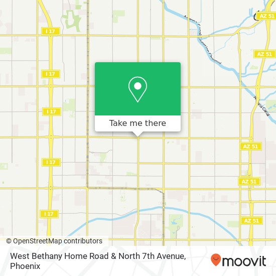 Mapa de West Bethany Home Road & North 7th Avenue
