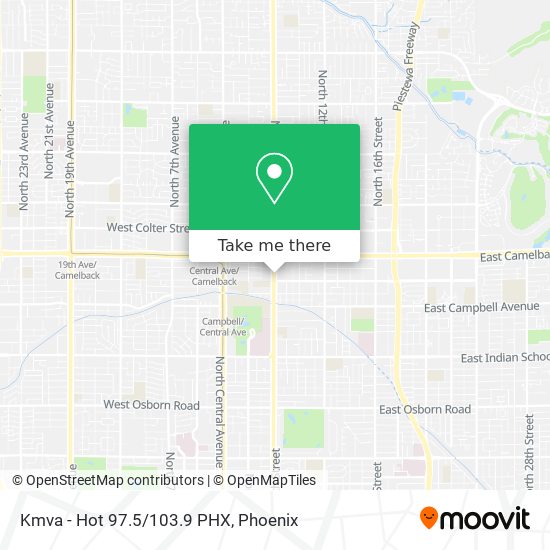 Kmva - Hot 97.5/103.9 PHX map