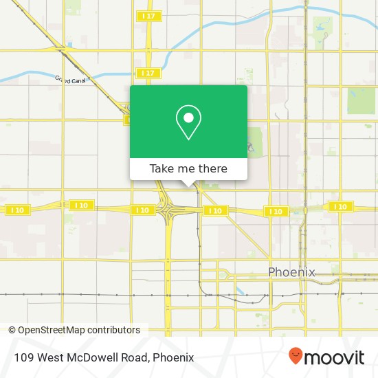 Mapa de 109 West McDowell Road