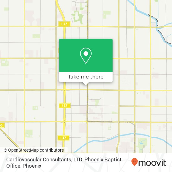 Mapa de Cardiovascular Consultants, LTD. Phoenix Baptist Office