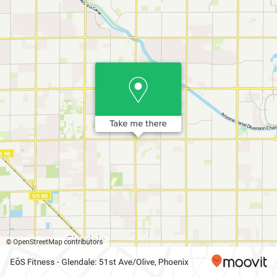 Mapa de EōS Fitness - Glendale: 51st Ave / Olive