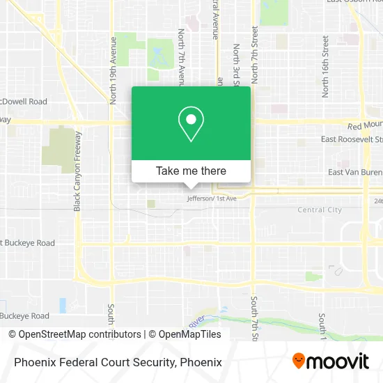 Phoenix Federal Court Security map