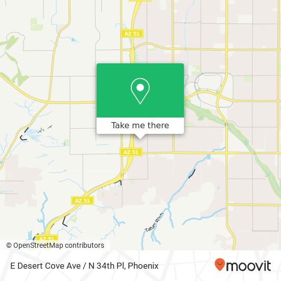 Mapa de E Desert Cove Ave / N 34th Pl