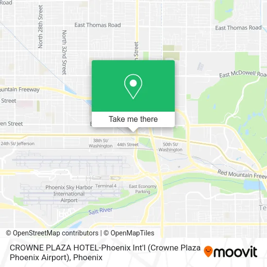 CROWNE PLAZA HOTEL-Phoenix Int'l (Crowne Plaza Phoenix Airport) map