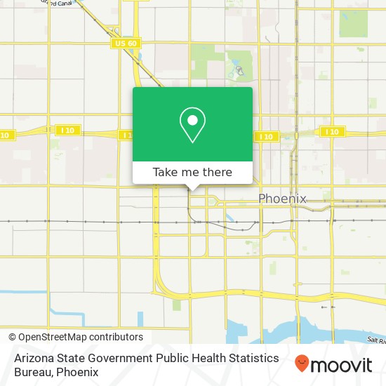 Arizona State Government Public Health Statistics Bureau map