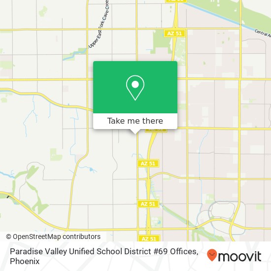 Paradise Valley Unified School District #69 Offices map