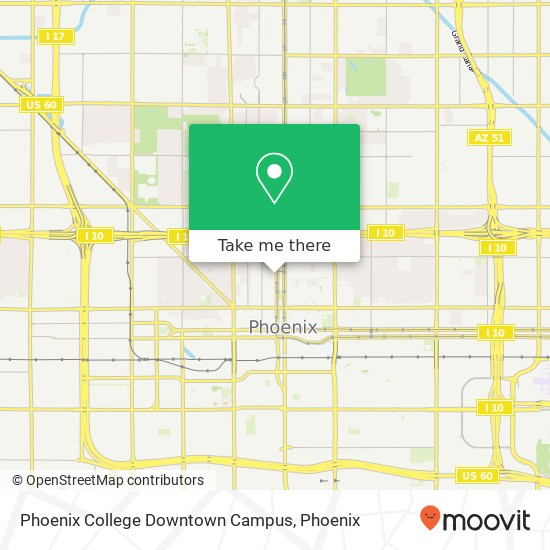 Phoenix College Downtown Campus map