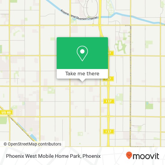 Phoenix West Mobile Home Park map