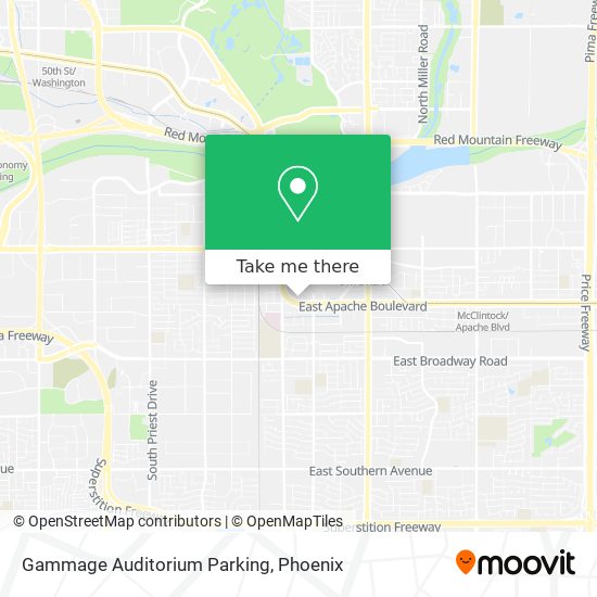 Mapa de Gammage Auditorium Parking