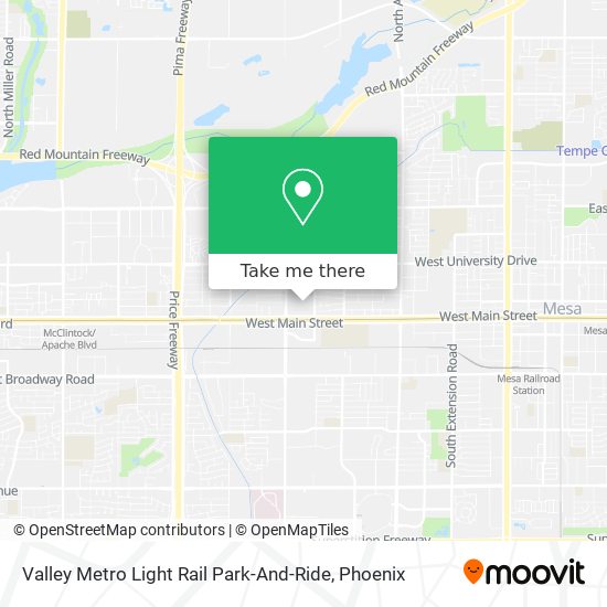 Mapa de Valley Metro Light Rail Park-And-Ride