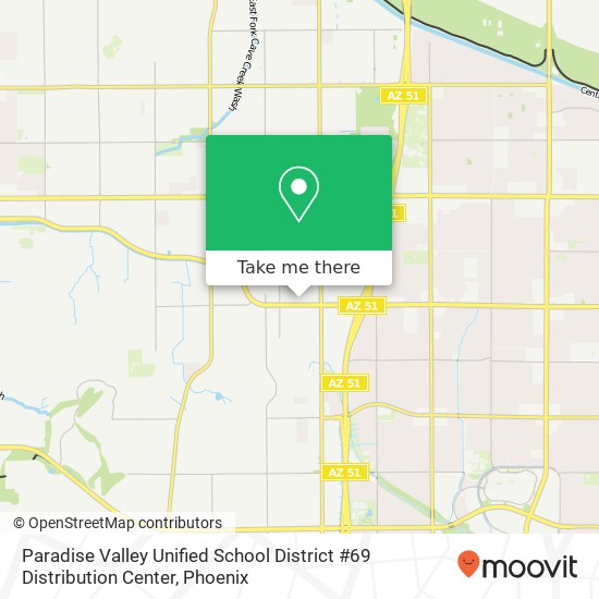 Mapa de Paradise Valley Unified School District #69 Distribution Center