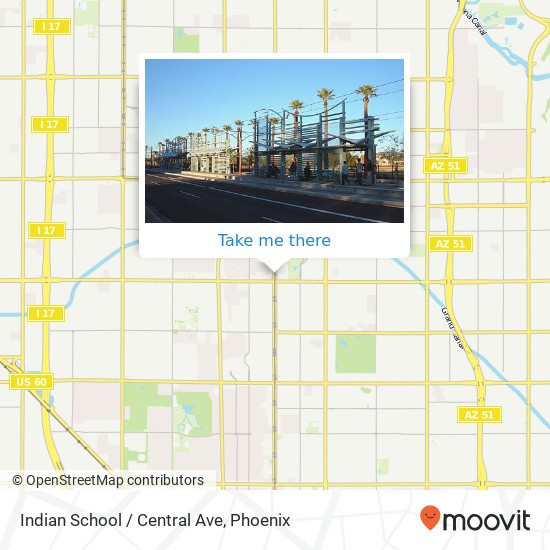 Indian School / Central Ave map