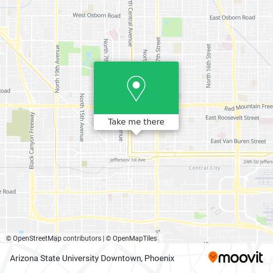 Mapa de Arizona State University Downtown