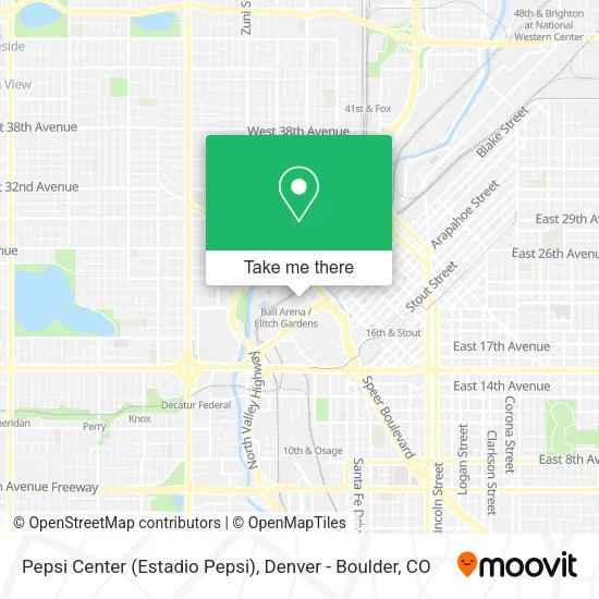Mapa de Pepsi Center (Estadio Pepsi)